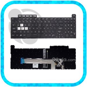 کیبورد لپ تاپ ایسوس TUF Gaming F15 FX506 مشکی اینتر کوچک با بکلایت RGB با کلید پاور