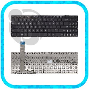 کیبورد لپ تاپ ایسوس K570 مشکی اینتر کوچک با دکمه پاور بدون فریم و بکلایت
