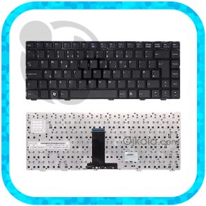 کیبورد لپ تاپ ام اس آی CX480 مشکی با فریم بدون بکلایت - فلت صاف 