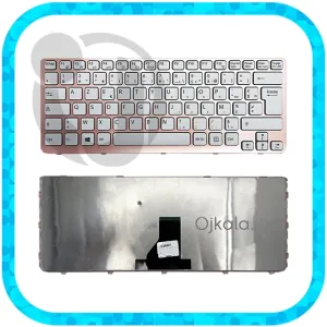 کیبورد لپتاپ سونی VAIO SVE141 سفید با فریم صورتی - نو