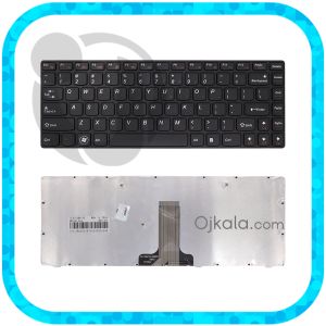 کیبورد لپ تاپ لنوو IdeaPad G480 مشکی اینتر کوچک با فریم بدون بکلایت