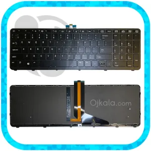 کیبورد لپ تاپ اچ پی Zbook 15 G1 / 15 G2 مشکی اینتر کوچک با فریم و بکلایت - نو