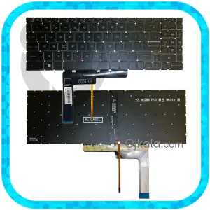 کیبورد لپ تاپ ام اس آی Summit E16Flip مشکی سفید اینتر کوچک و با بکلایت و کلید پاور و بدون فریم - نو